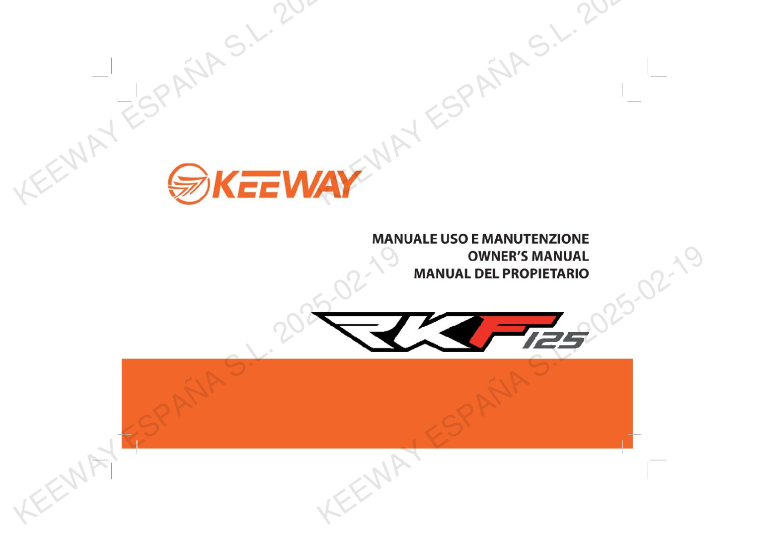 RKF 125 E5+ manual de usuario