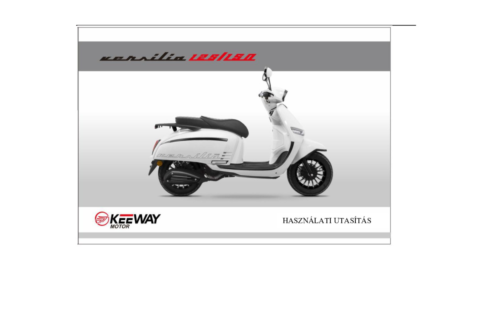 VERSILIA 125 használati utasítás
