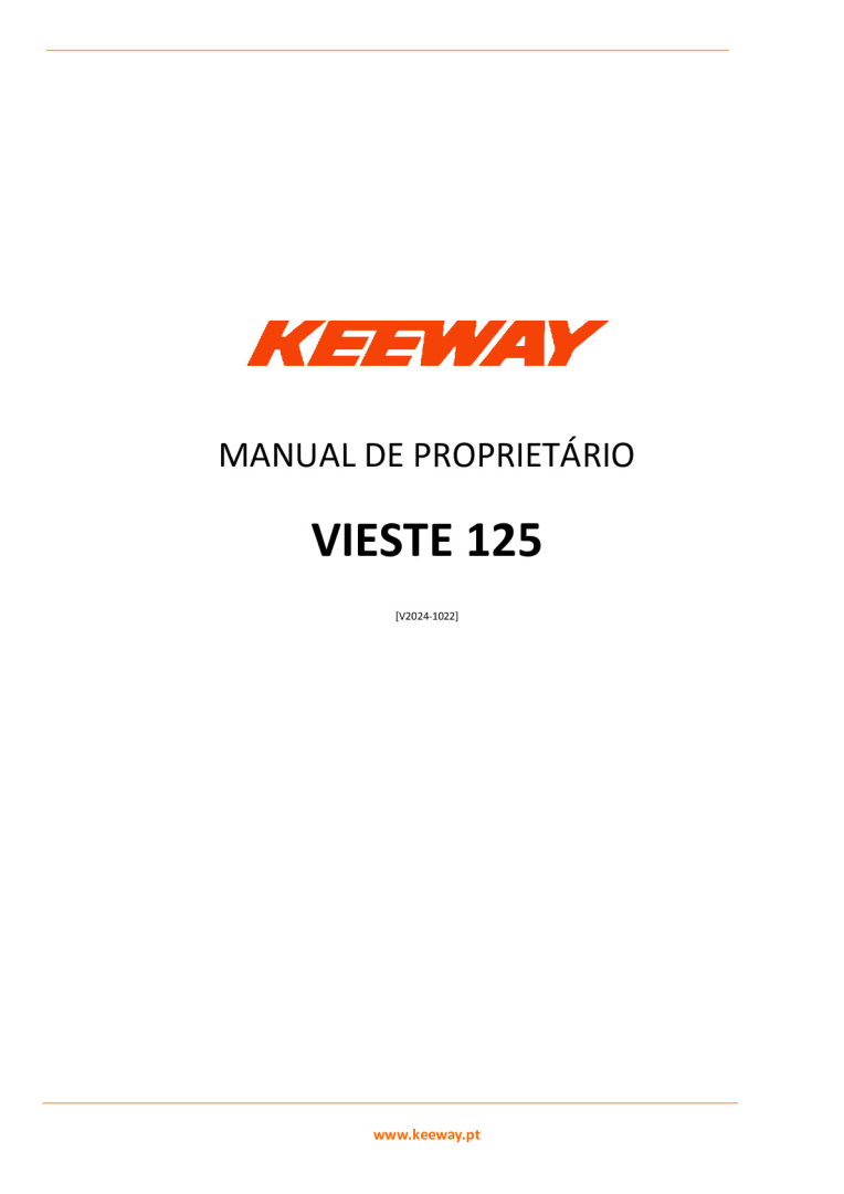 VIESTE 125 - Manual de Proprietário